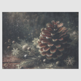 Pine Cone Festive Winter Art Seidenpapier