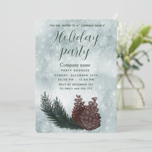 Pine cone Filiale Party Firmeneinladung Einladung (Stehend Vorderseite)