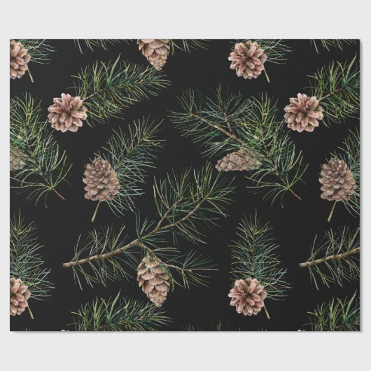 Pine Cone/Fir Muster Geschenkpapier (Flach)