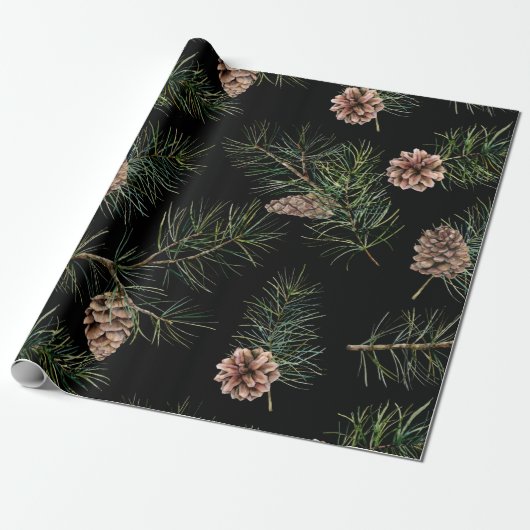 Pine Cone/Fir Muster Geschenkpapier (Ungerollt)