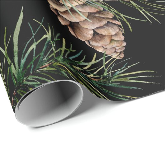 Pine Cone/Fir Muster Geschenkpapier (Rolleneckpunkt)