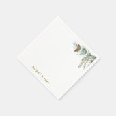 Pine Cone Foliage Personalisiert Holiday Cocktail Serviette (Ecke)