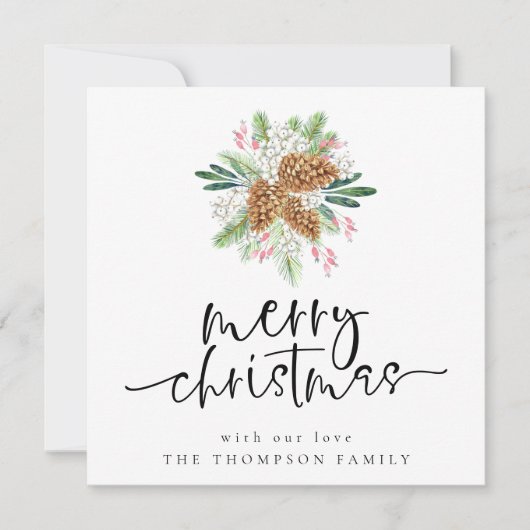 Pine Cone Frohe Weihnachtskarte Mitteilungskarte (Vorderseite)