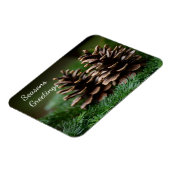 Pine Cone Frohen Festtage Magnet (Linke Seite)