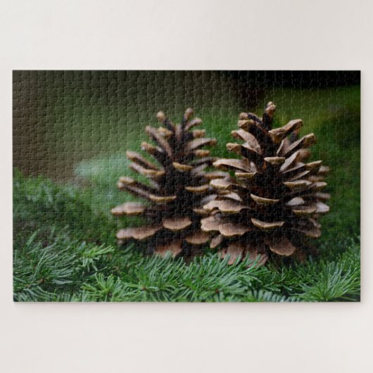 Pine Cone Frohen Festtage Puzzle (Horizontal)