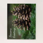 Pine Cone Frohen Festtage Puzzle (Vertikal)