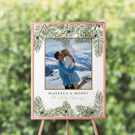 Pine cone & Gold Weihnachtsfoliage Begrüßung Poster