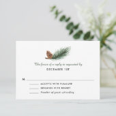 Pine-Cone-Hochzeit-RSVP RSVP Karte (Stehend Vorderseite)