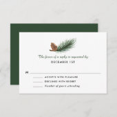 Pine-Cone-Hochzeit-RSVP RSVP Karte (Vorne/Hinten)