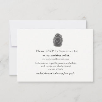 Pine Cone Hochzeitkarte RSVP Karte