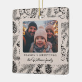 Pine Cone Holiday Foto Festlich Keramikornament (Links)
