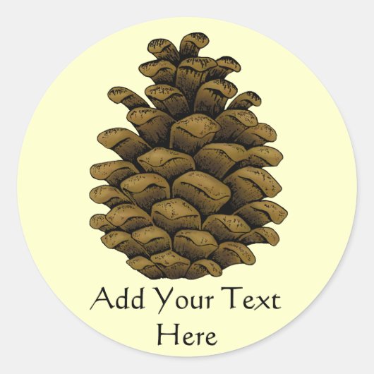 Pine cone Illustration Runder Aufkleber (Vorderseite)
