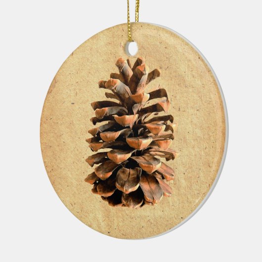 Pine Cone Keramikornament (Links)