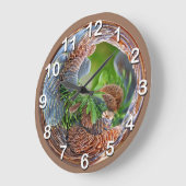 Pine Cone Madness Große Wanduhr (Winkel)