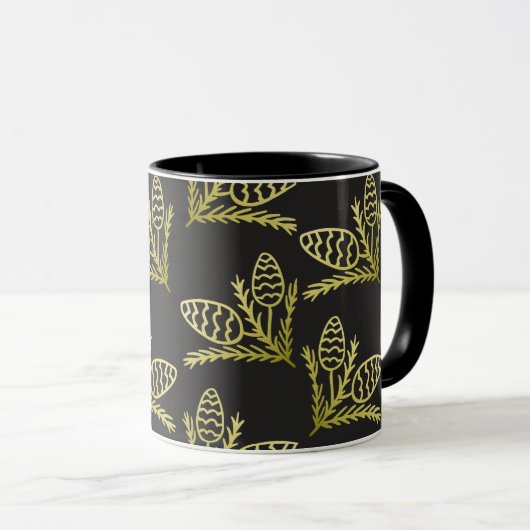 Pine Cone Modern Rustic Tasse (VorderseiteRechts)