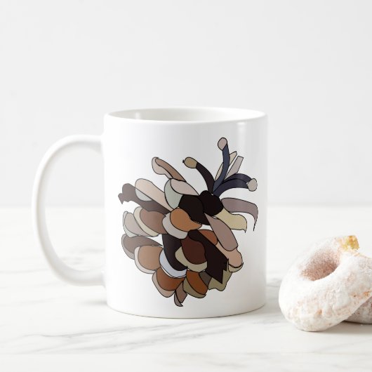 Pine Cone Moderne Natur Kaffeetasse (Mit Donut)