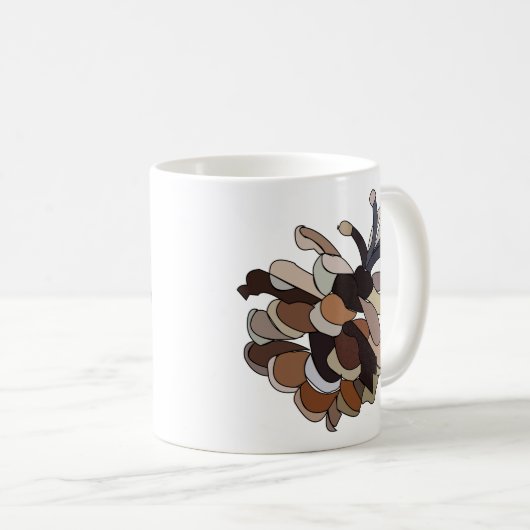 Pine Cone Moderne Natur Kaffeetasse (VorderseiteRechts)