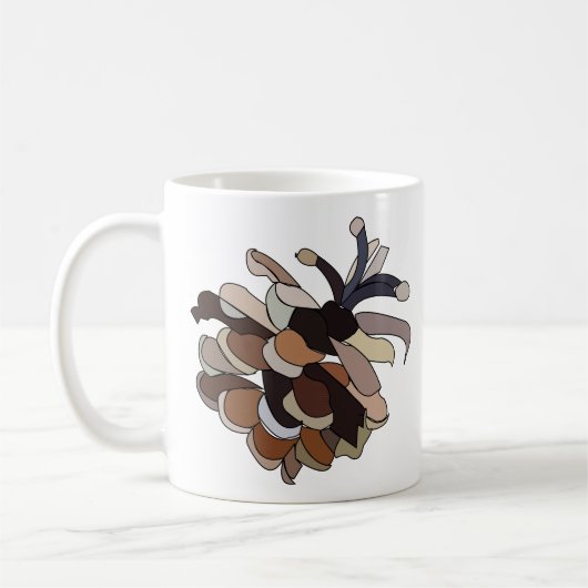 Pine Cone Moderne Natur Kaffeetasse (Links)