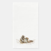 Pine Cone Monogram Guest Napkins Serviette (Vorderseite)