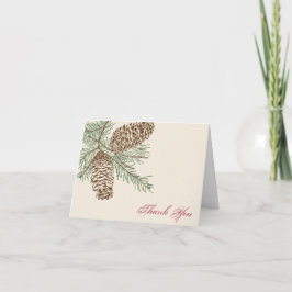 Pine Cone Nature on Cream Wedding Danke Karte