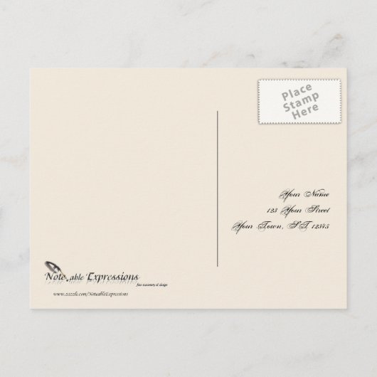 Pine Cone Nature on Cream Wedding RSVP Postcard Einladungspostkarte (Rückseite)