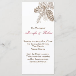 Pine Cone Nature Wedding Program Programm