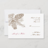 Pine Cone Nature Wedding Response Card RSVP Karte (Vorderseite)