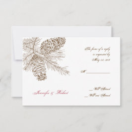 Pine Cone Nature Wedding Response Card RSVP Karte