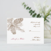 Pine Cone Nature Wedding Response Card RSVP Karte (Stehend Vorderseite)