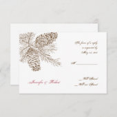 Pine Cone Nature Wedding Response Card RSVP Karte (Vorne/Hinten)
