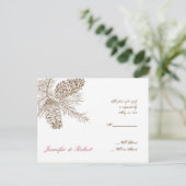 Pine Cone Nature Wedding RSVP Postcard Einladungspostkarte (Stehend Vorderseite)