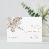 Pine Cone Nature Wedding Save the Date (Stehend Vorderseite)