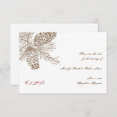 Pine Cone Nature Wedding Save the Date (Vorne/Hinten)