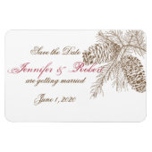 Pine Cone Nature Wedding Save the Date Magnet (Horizontal)
