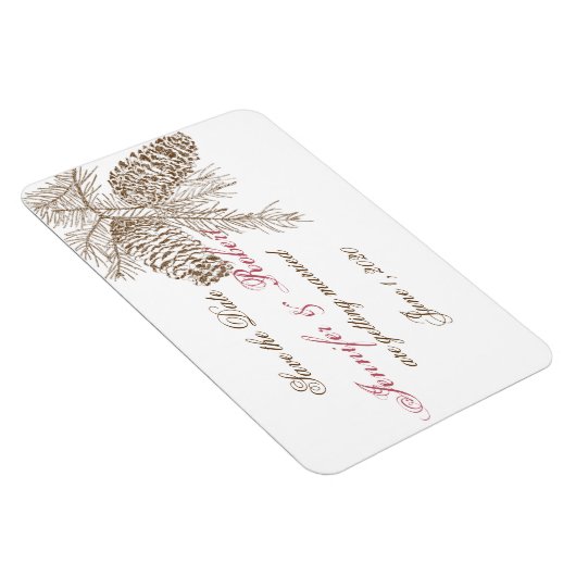 Pine Cone Nature Wedding Save the Date Magnet (Rechte Seite)