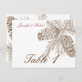 Pine Cone Nature Wedding Tischnummer (Vorne/Hinten)
