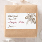 Pine Cone Nature Wedding Water Flasche Label (Insitu)