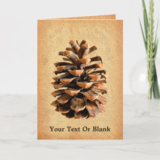 Pine Cone On Parchment Karte (Vorderseite)