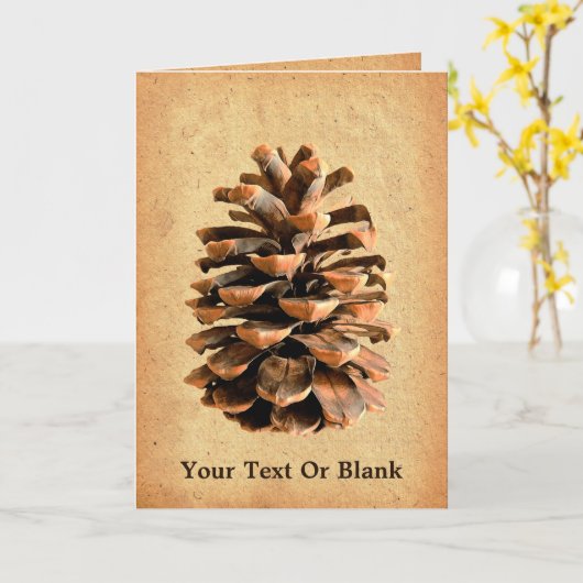 Pine Cone On Parchment Karte (Gelbe Blume)