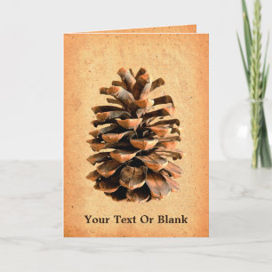 Pine Cone On Parchment Karte