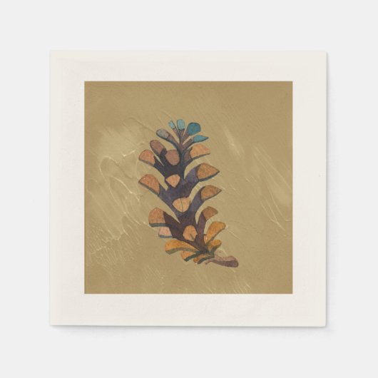 Pine Cone on Taupe Fall Napkin Serviette (Vorderseite)