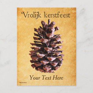 Pine Cone On Vintag Paper - Vrolijk kerstest Postkarte