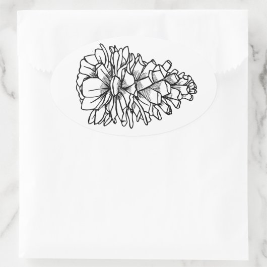 Pine Cone Ovaler Aufkleber (Tasche)