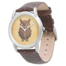 Pine Cone Owl Armbanduhr