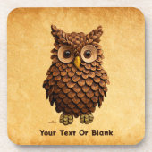 Pine Cone Owl Getränkeuntersetzer (Vorderseite)