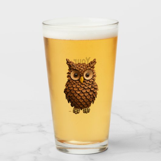 Pine Cone Owl Glas (Vorne (Gefüllt))