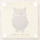 Pine Cone Owl Glasuntersetzer (Rückseite)