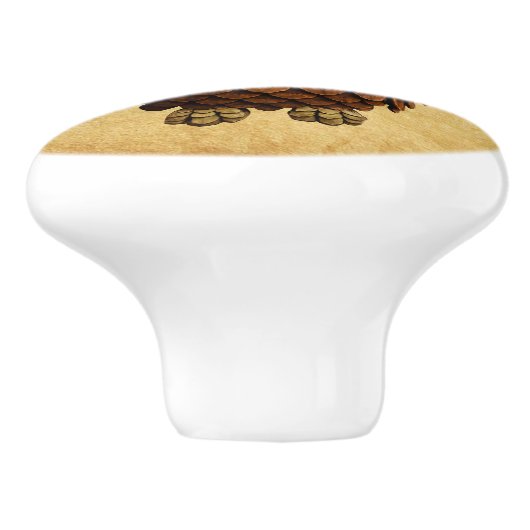 Pine Cone Owl Keramikknauf (Seitenansicht)