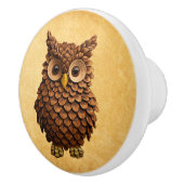 Pine Cone Owl Keramikknauf (Rechts)