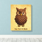 Pine Cone Owl Leinwanddruck (Insitu (Holzboden))